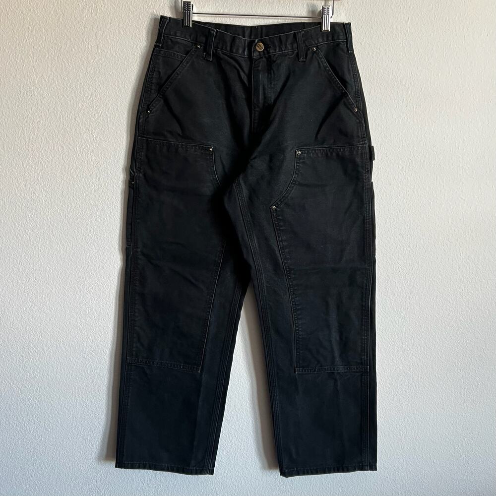 Carhartt B136 BLK black double knee work wear carpenter pants